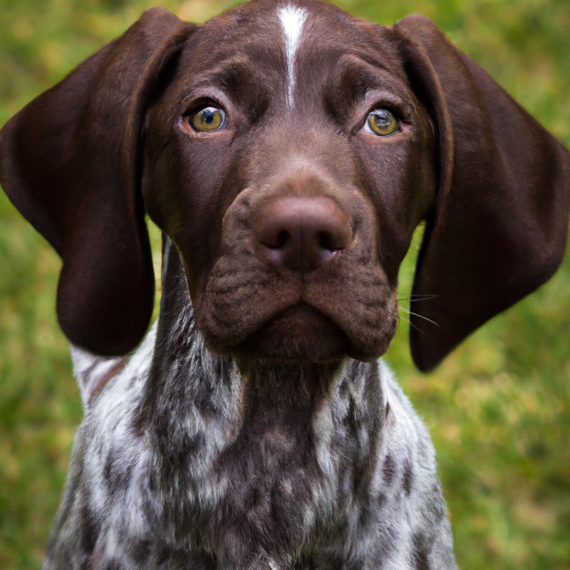 German Shorthaired Pointer playing catch.