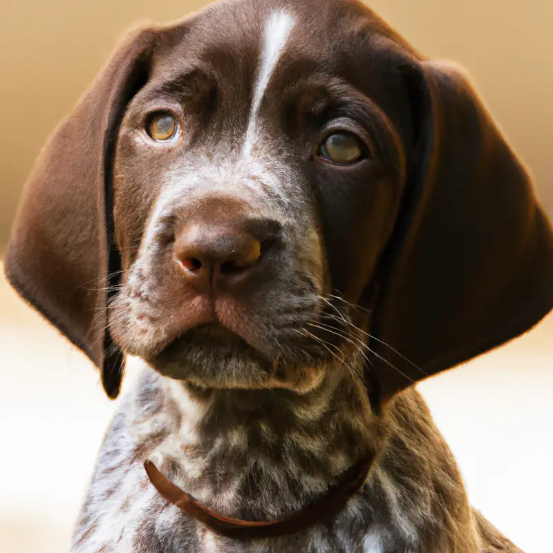 German Shorthaired Pointer playing in field