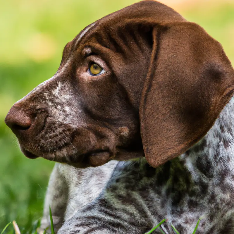 German Shorthaired Pointer wearing scent detection harness.