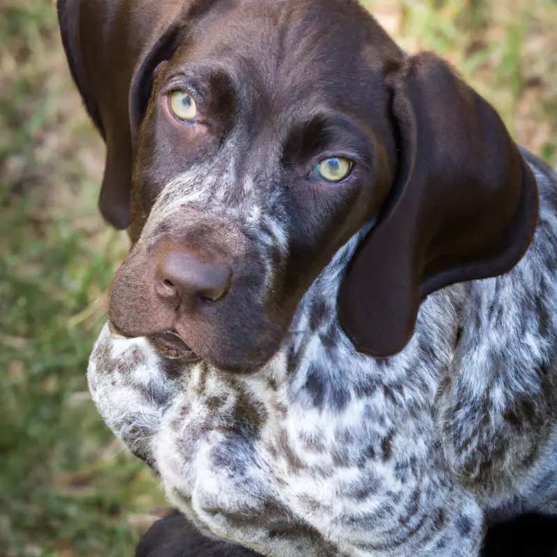 German Shorthaired Pointer with a Toothbrush.