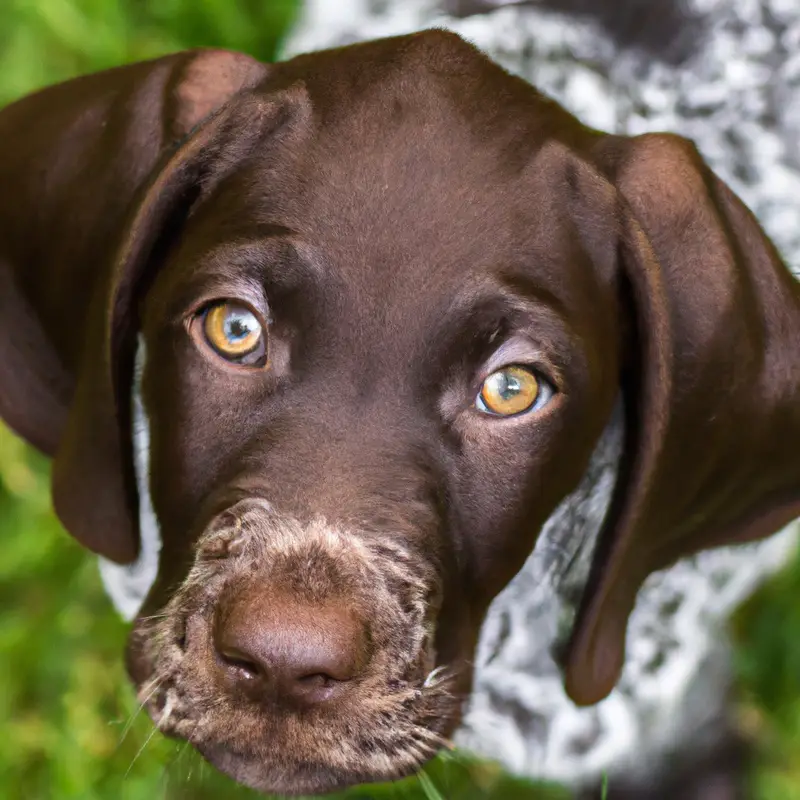 German Shorthaired Pointer with aggressive stance.