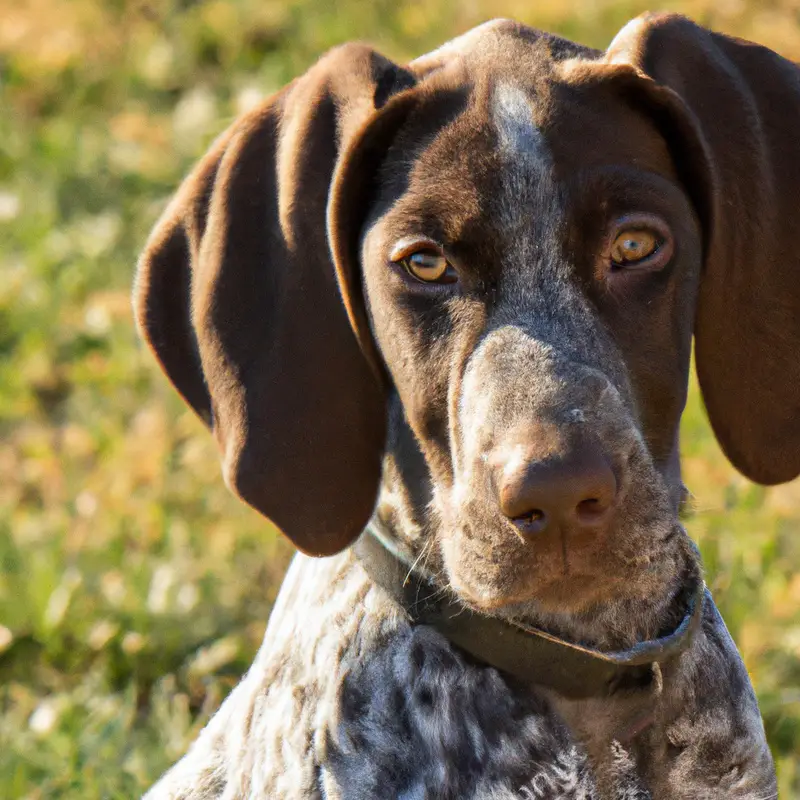 German Shorthaired Pointer with an upset stomach.