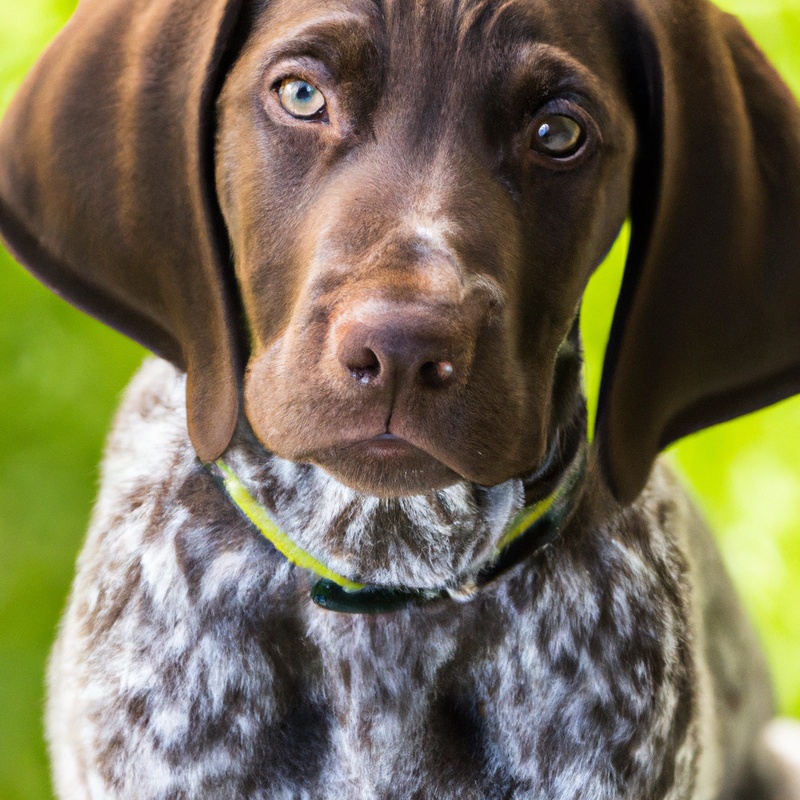 German Shorthaired Pointer with chew toys.