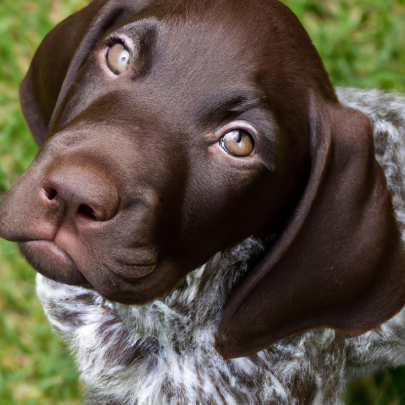 German Shorthaired Pointer with owner.