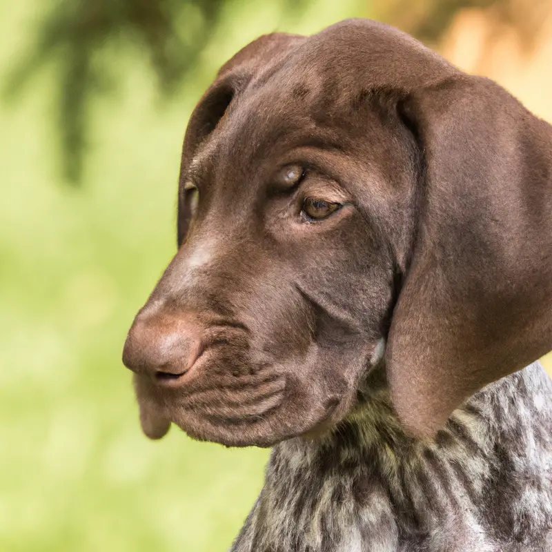 German Shorthaired Pointer with owner.