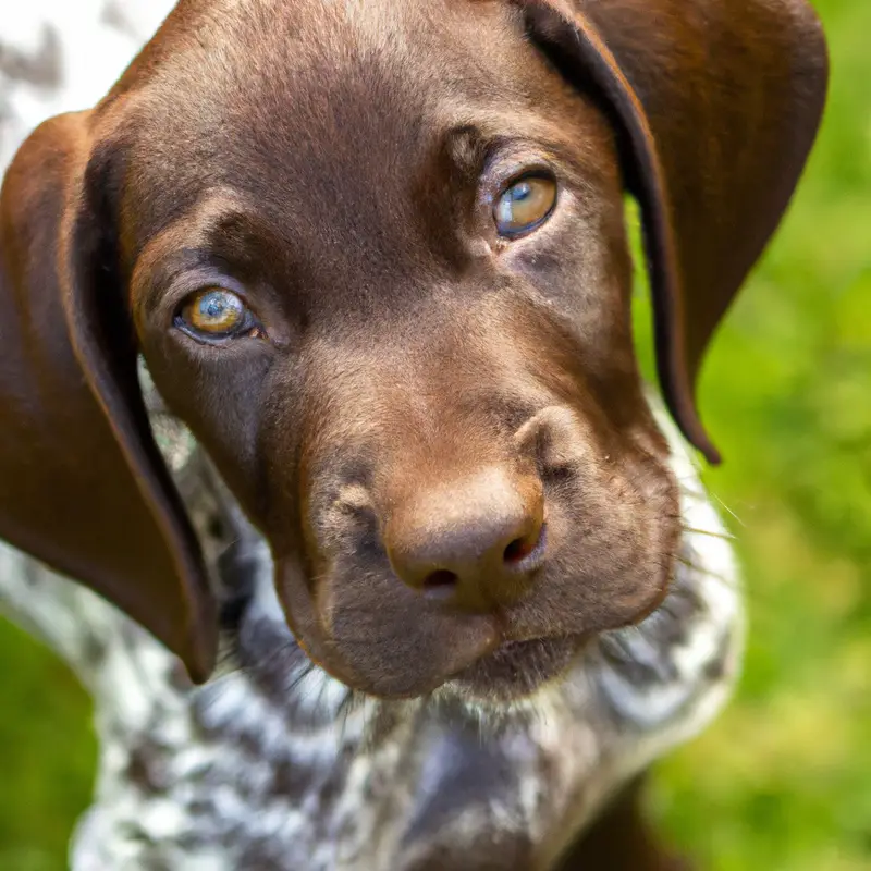 German Shorthaired Pointer with parrot on shoulder