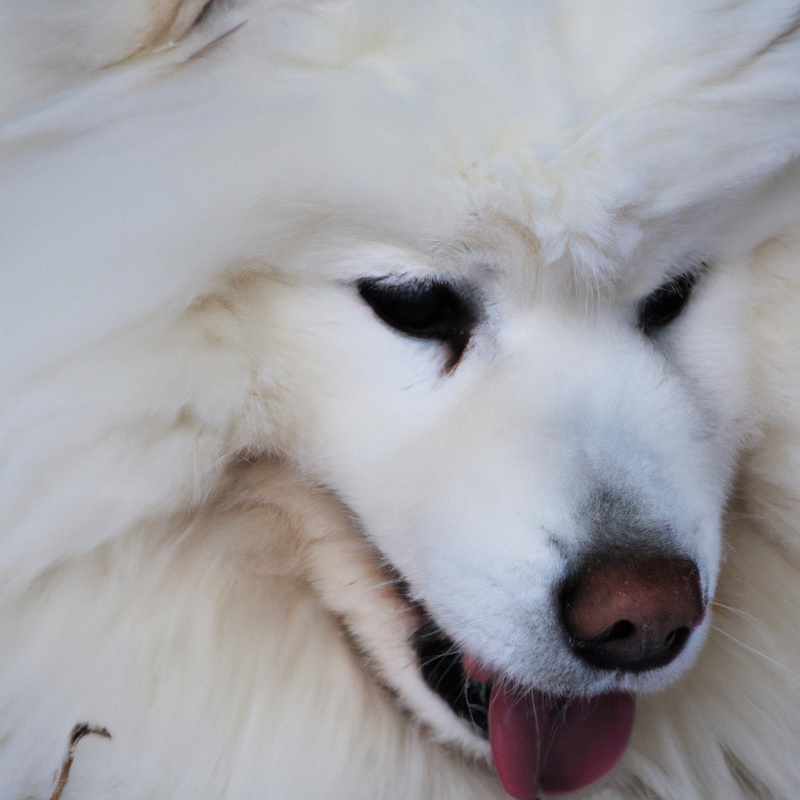 Groomed Samoyed dog.