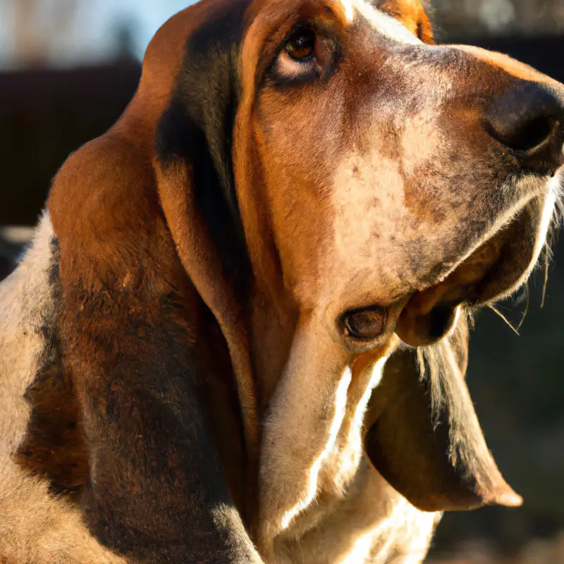 Guarded Basset Hound.