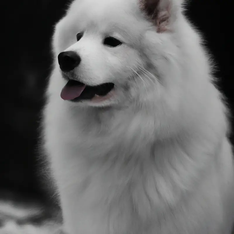 Happy Samoyed dog.