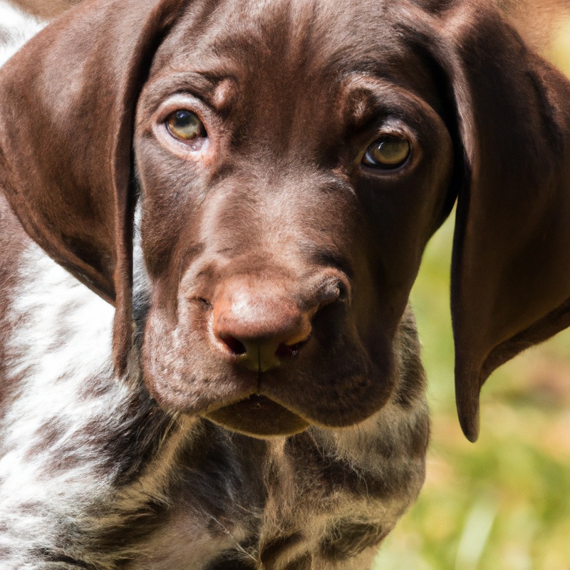 Healthy German Shorthaired Pointer outdoors.