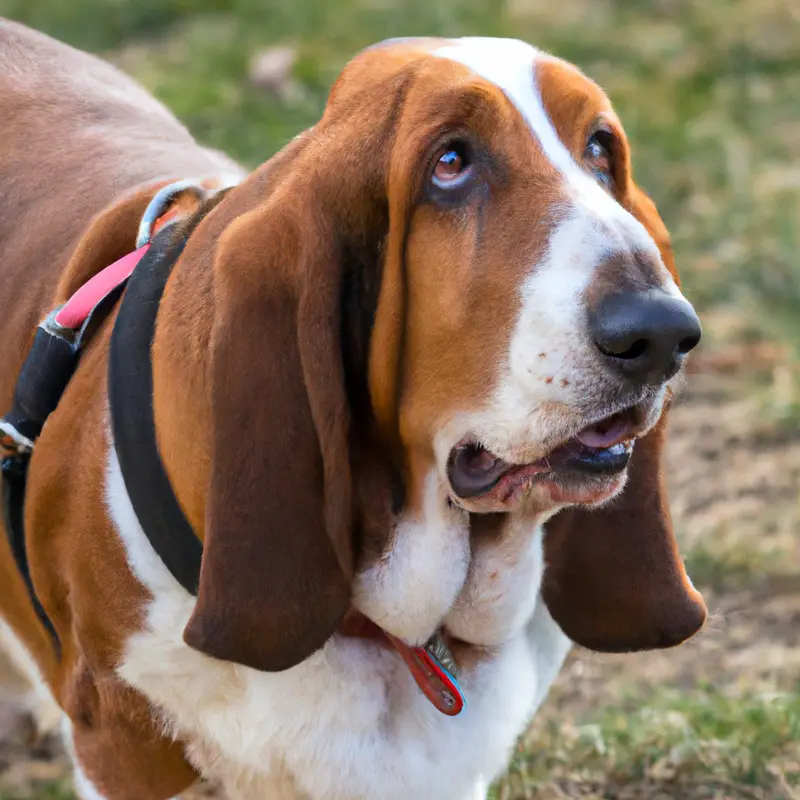 Loyal hound guarding.