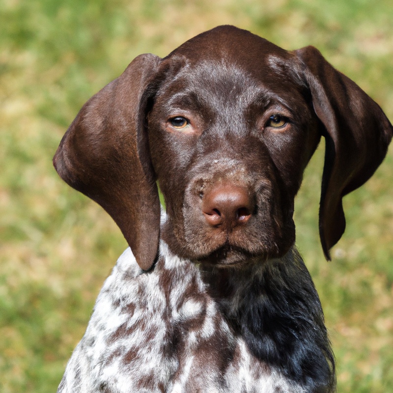Overheated German Shorthaired Pointer panting and resting