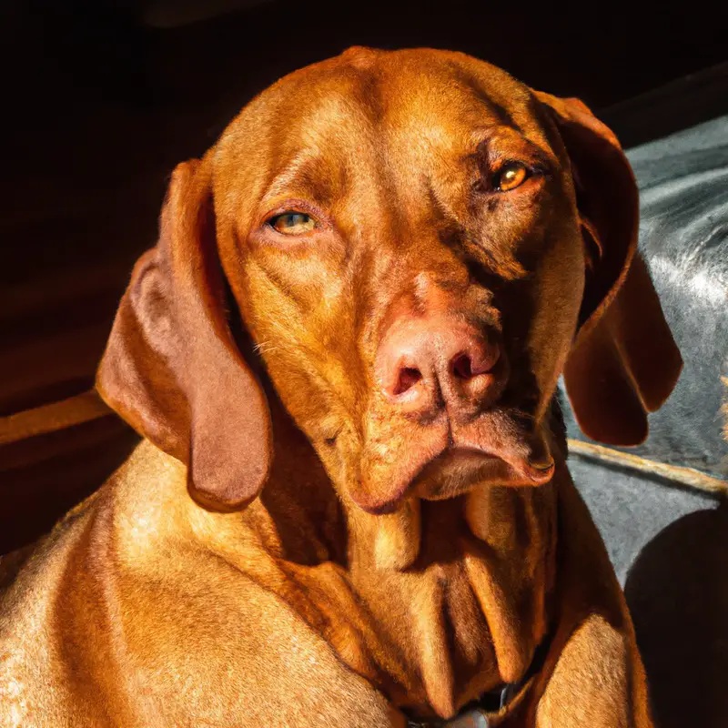 Overheated Vizsla cooling down.