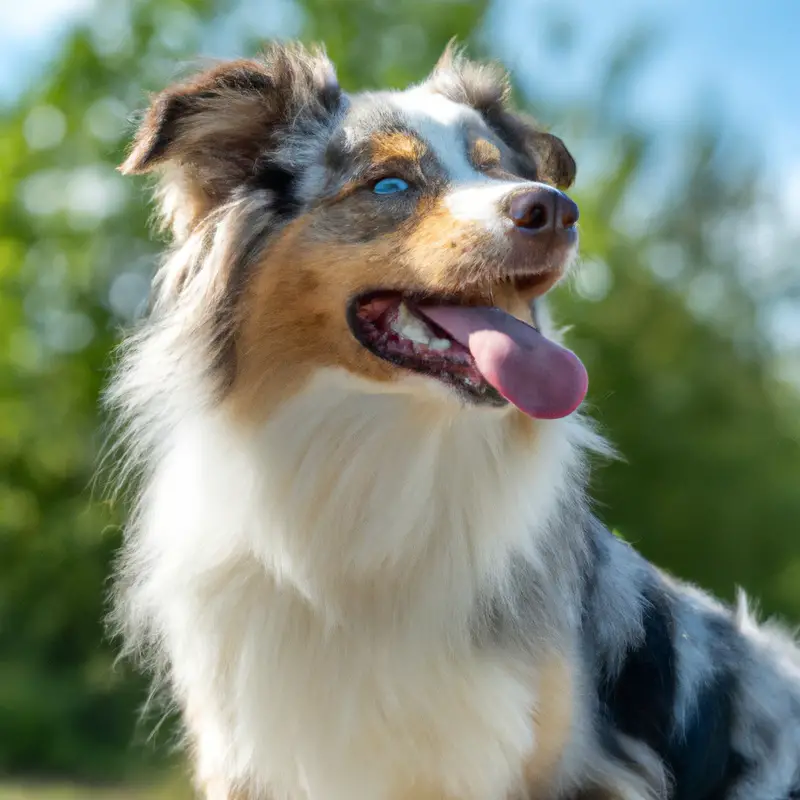 Playful Aussie Shepherd duo.