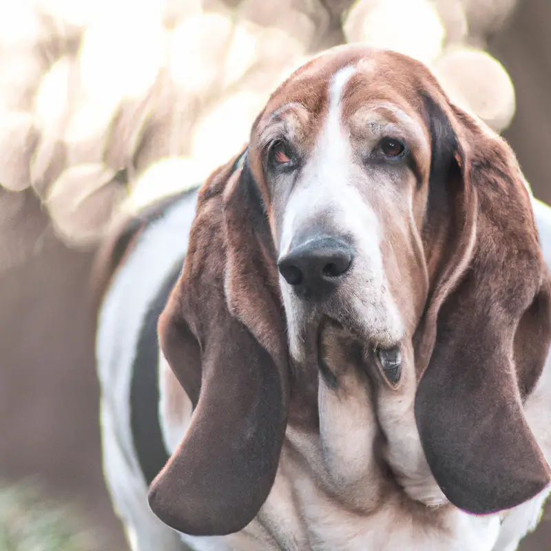 Playful Basset Hound.