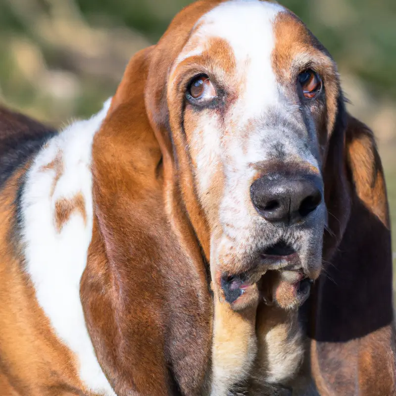 Playful Basset Hound running