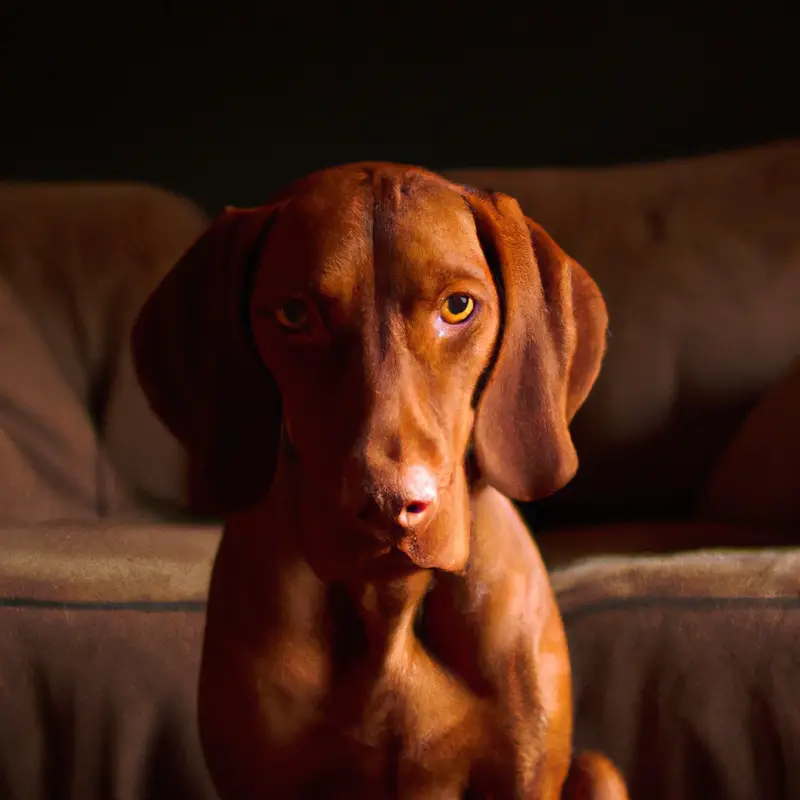 Quiet Vizsla at door