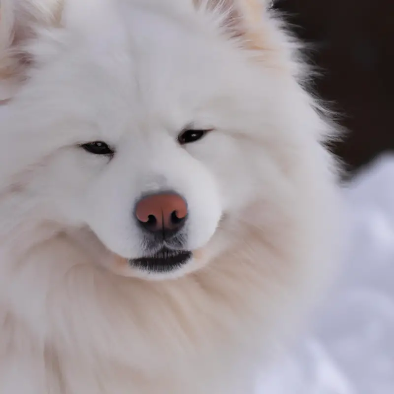 Samoyed dog being trained.