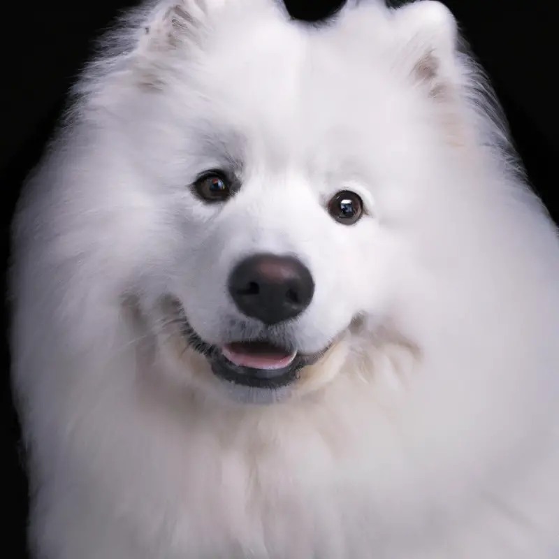 Samoyed dog hiking