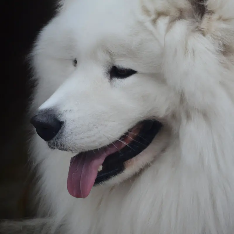 Samoyed with toy.