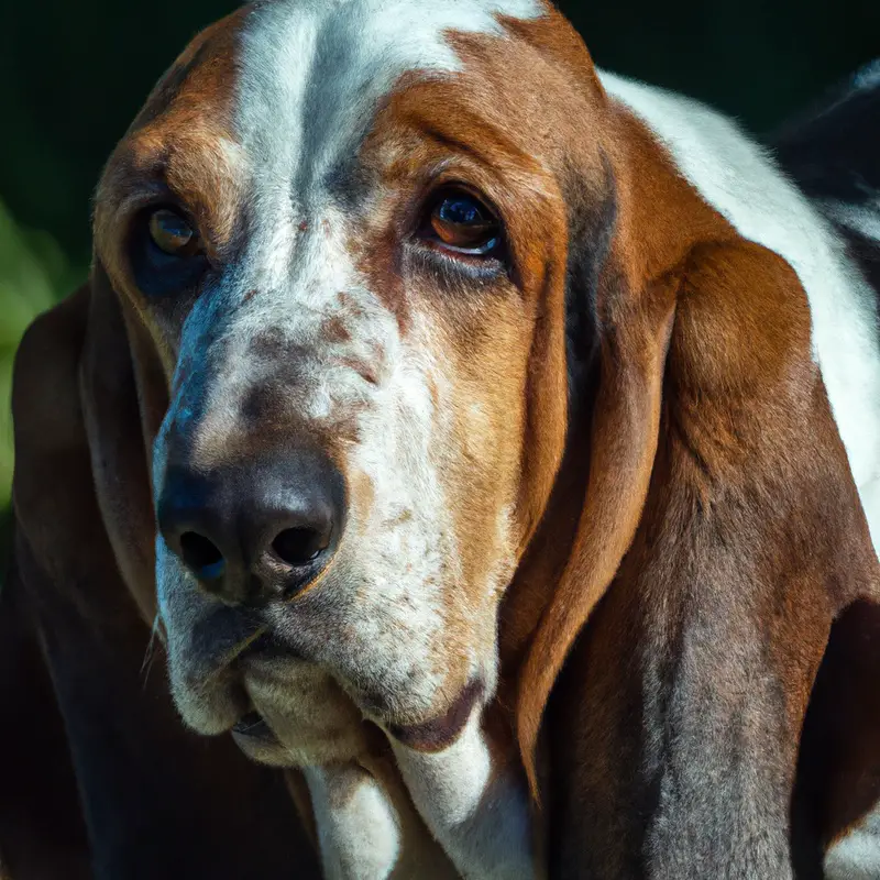 Sleeping Basset Hound.