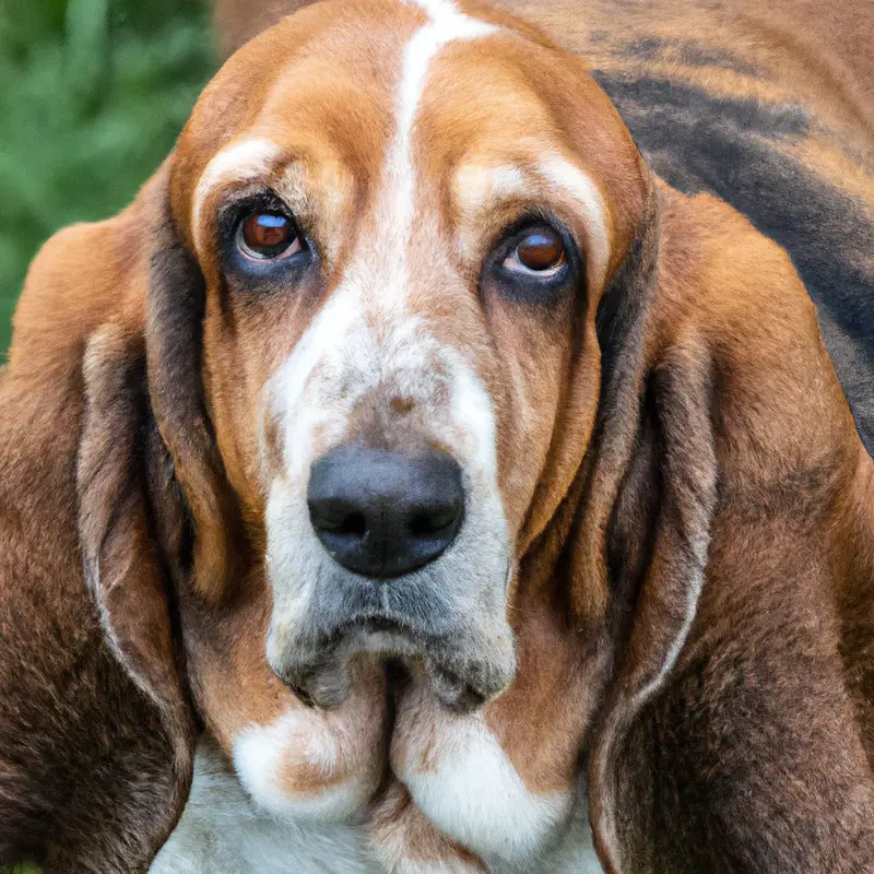 Sleeping Basset Hound.