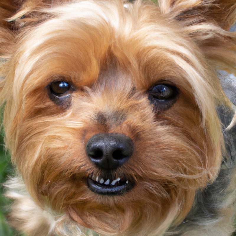 Smiling Yorkshire Terrier.