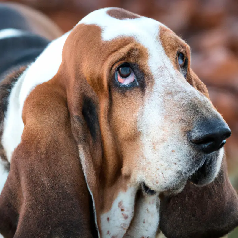 Smiling child with Basset Hound therapy dog