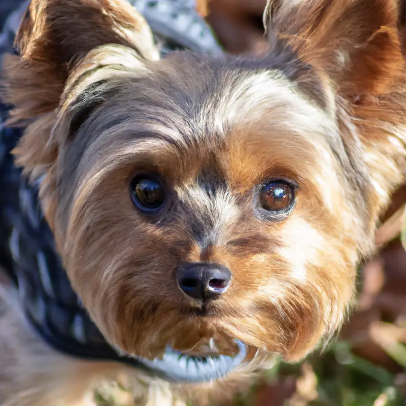 Trained Yorkshire Terrier performing tricks.