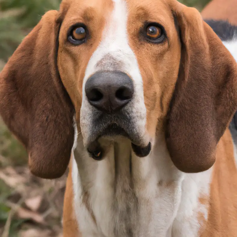 Two English Foxhounds playing.