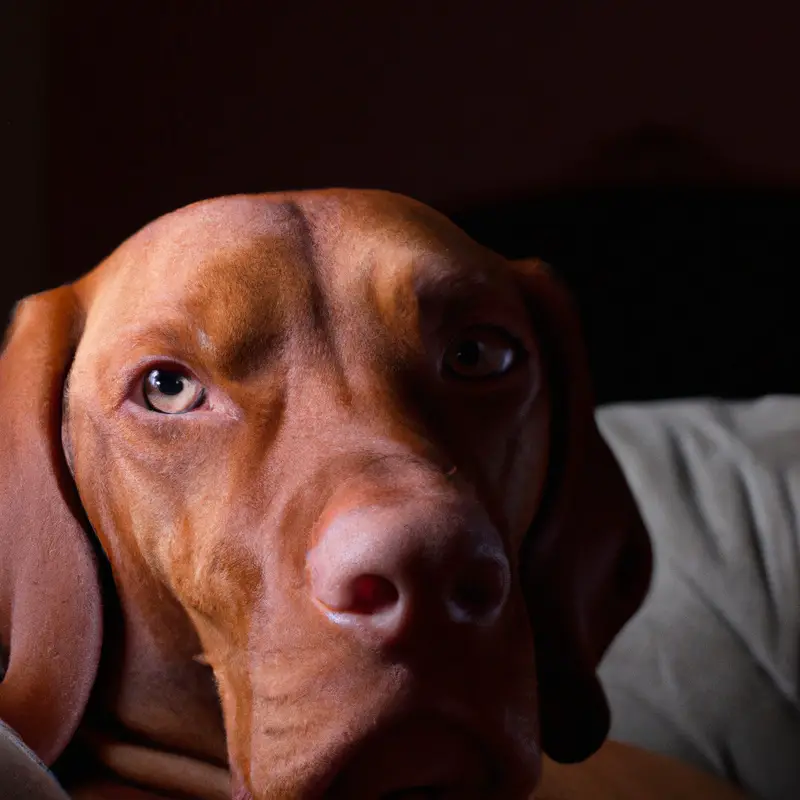 Vizsla and cat sitting together peacefully.