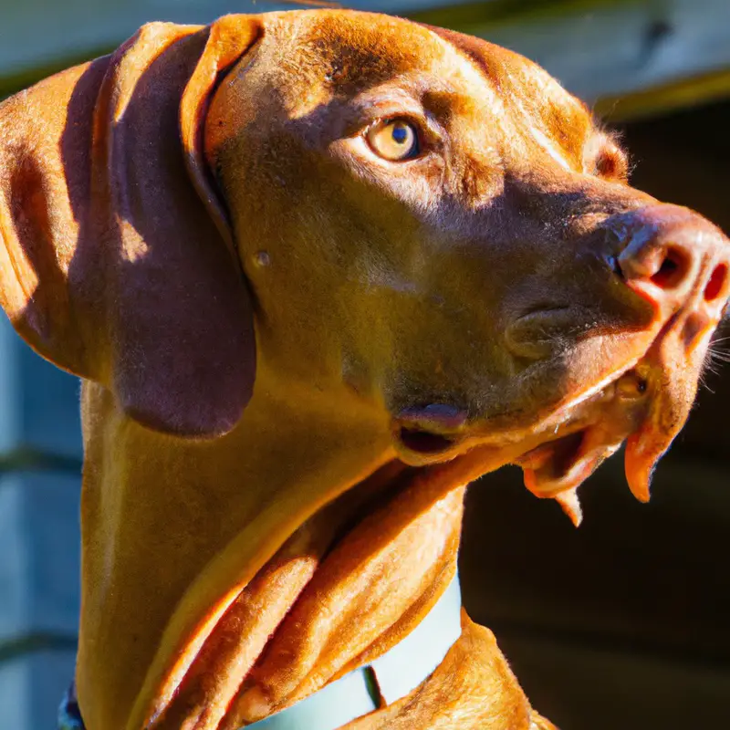 Vizsla exploring