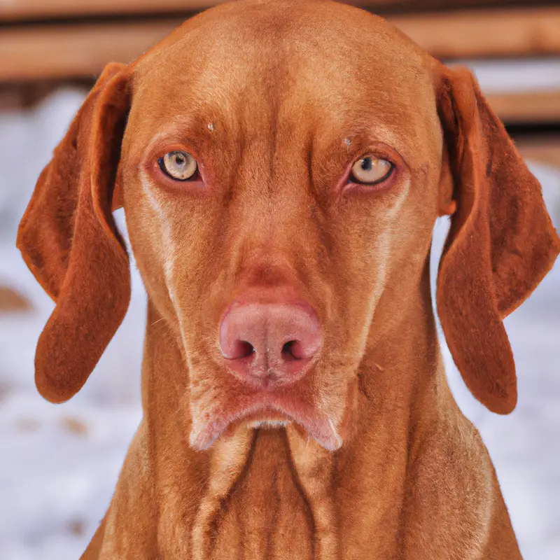 Vizsla in Booties