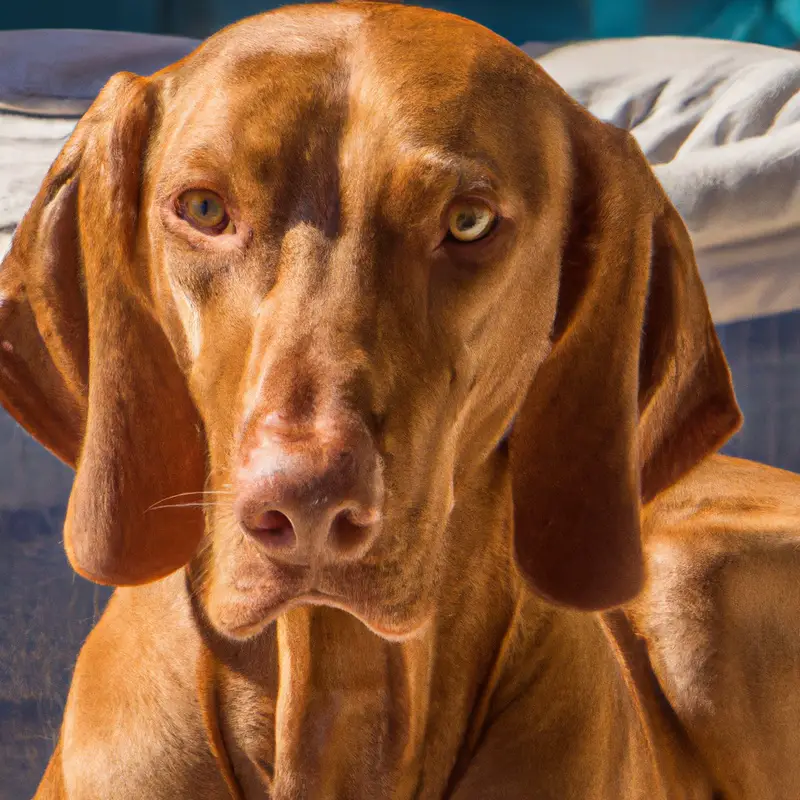 Vizsla playing happily.