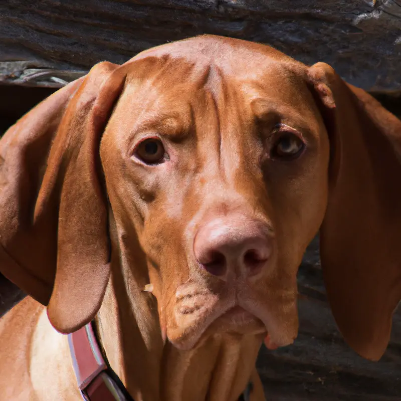 Vizsla puppy playing.