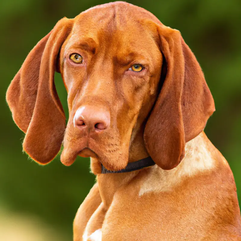 Vizsla resting peacefully.