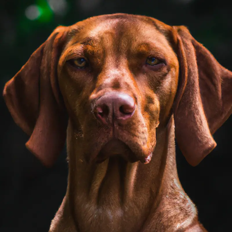 Vizsla running outdoors.