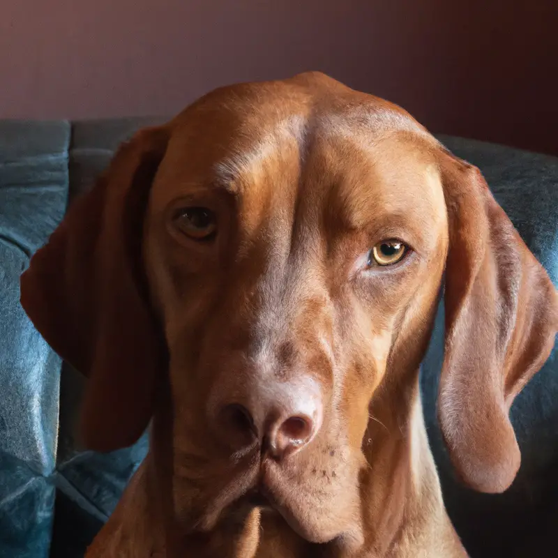 Vizsla undergoing nail trimming.