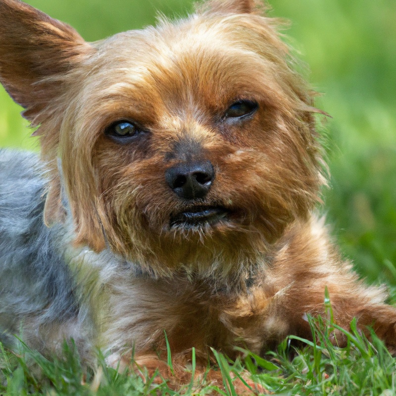 Yorkshire Terrier exercising outdoors.