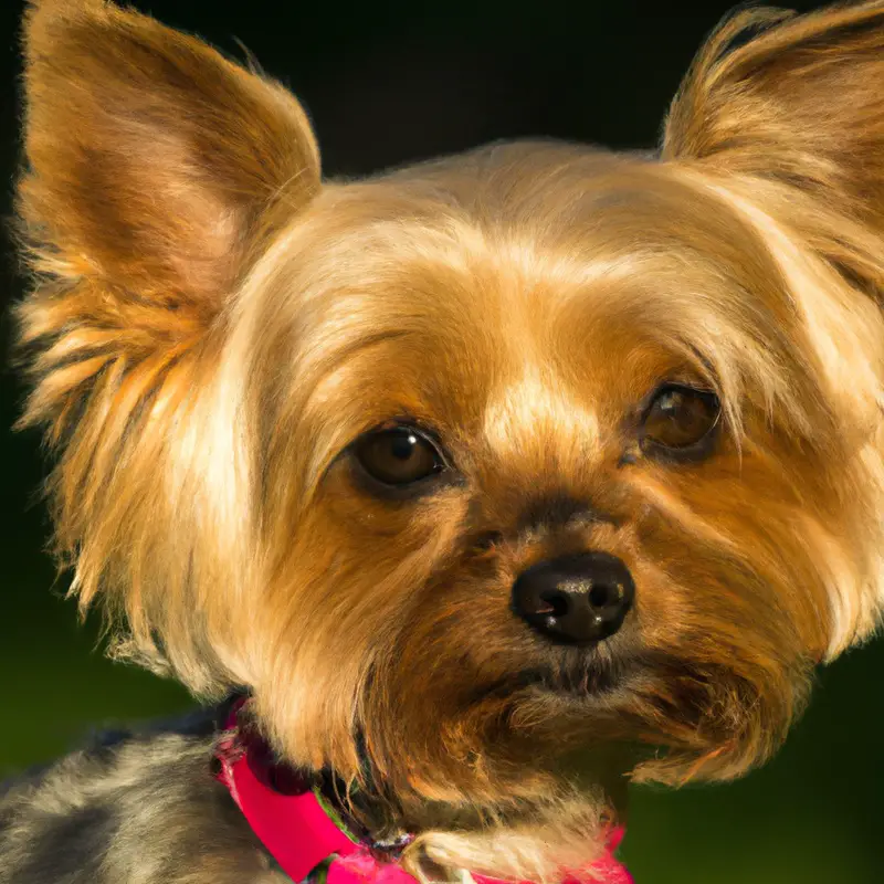 Yorkshire Terrier exercising.