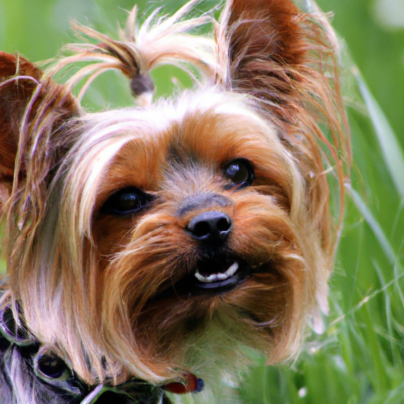 Yorkshire Terrier fetching toy.