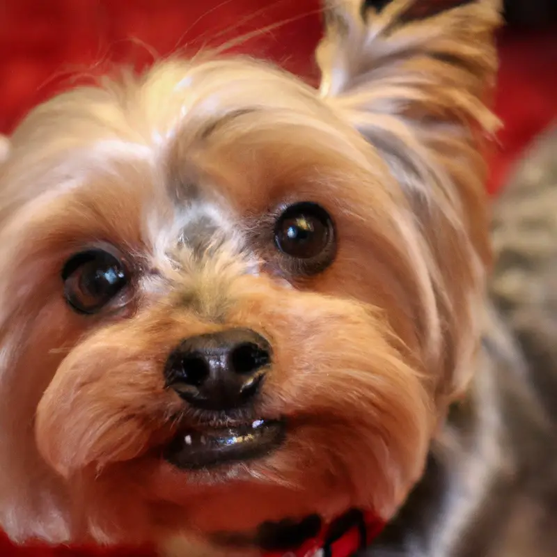 Yorkshire Terrier flyball jump.