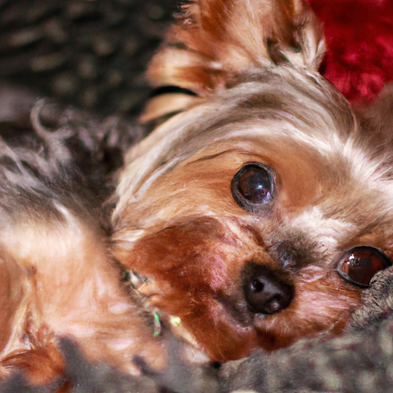 Yorkshire Terrier in calm pose.