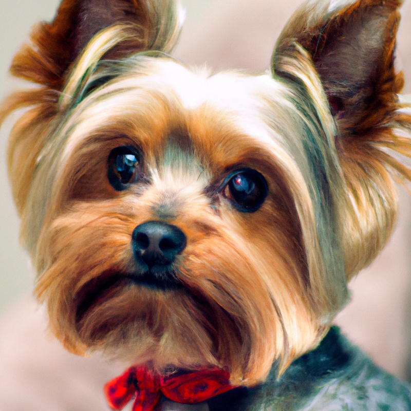 Yorkshire Terrier leashed