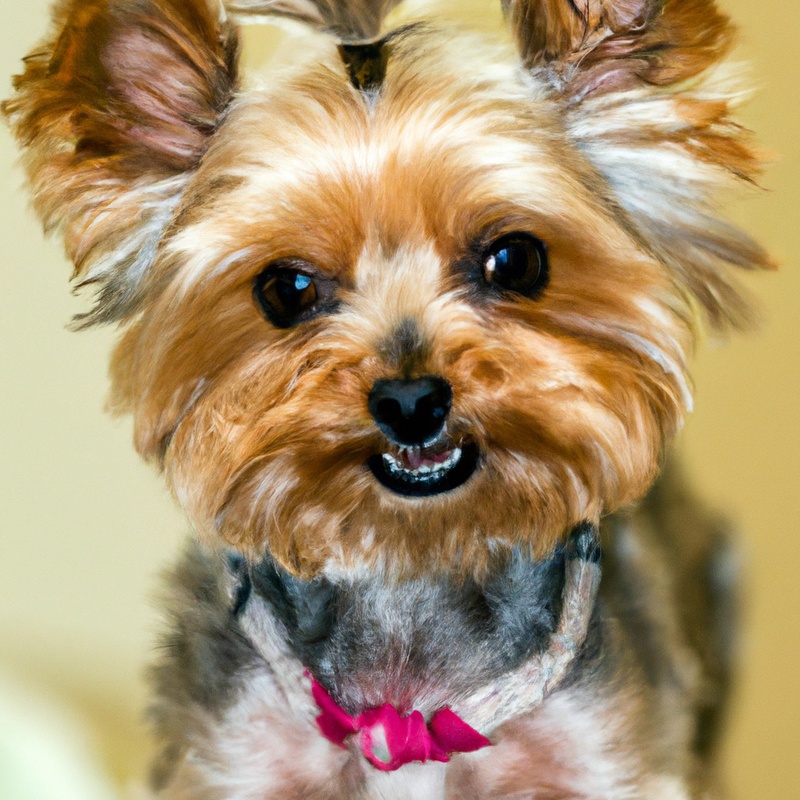 Yorkshire Terrier participating in rally obedience competition.