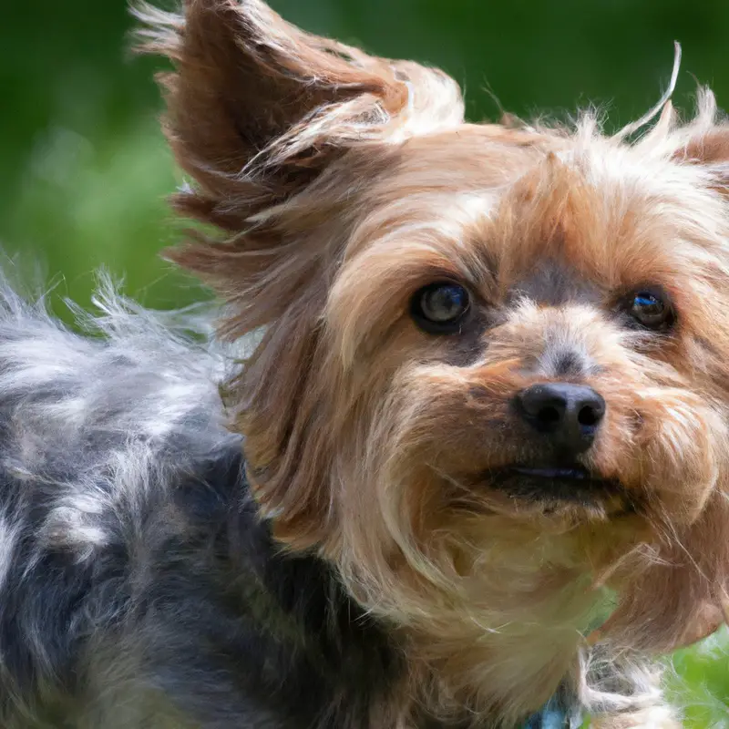 Yorkshire Terrier performing freestyle dance.