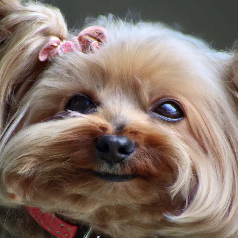 Yorkshire Terrier practicing obedience.