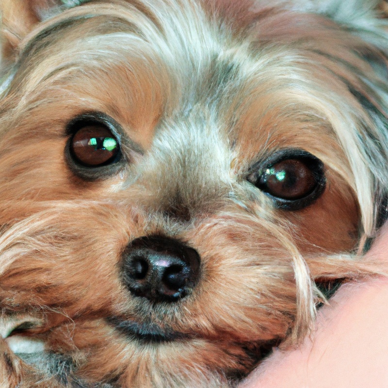 Yorkshire Terrier resting peacefully.