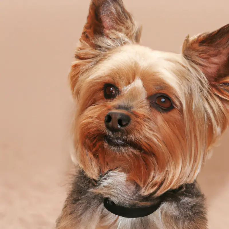 Yorkshire Terrier using doggy door.