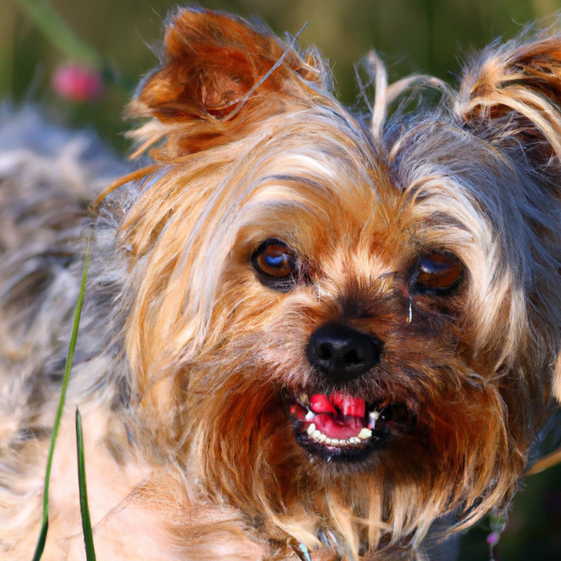 Yorkshire Terrier waiting attentively.